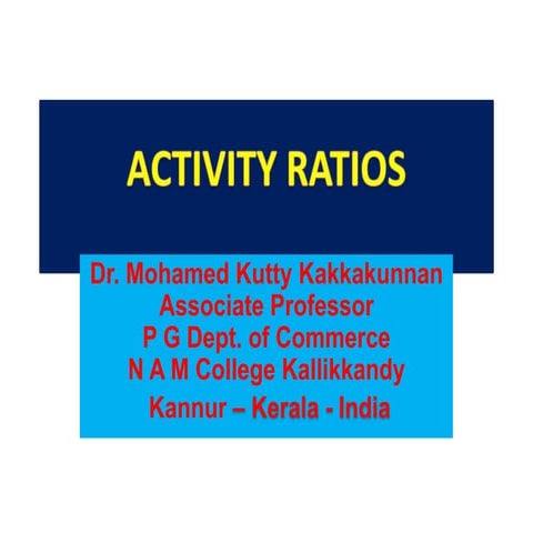 Activity ratios