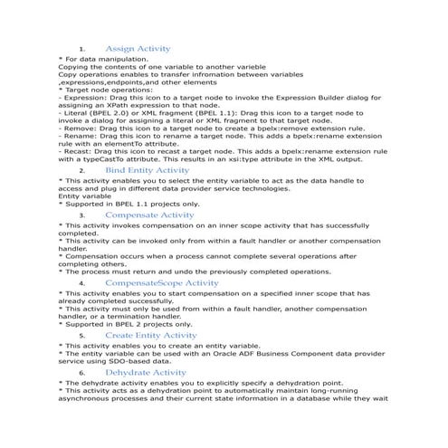 ORACLE SOA Activitys