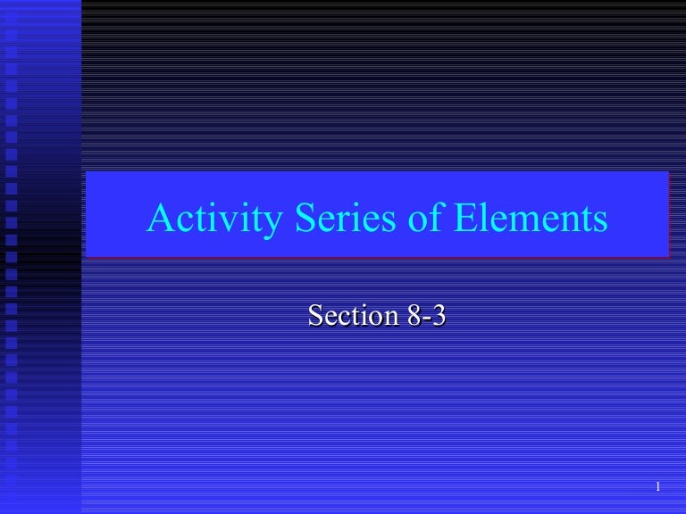 activity series activity series