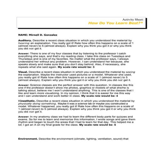 How Do You Learn Best