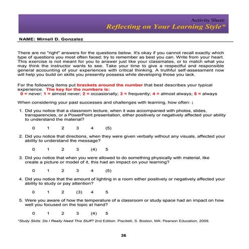 Reflecting On Your Learning Styles