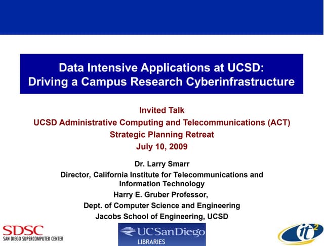 Data Intensive Applications at UCSD:Driving a Campus Research Cyberinfrastructure
