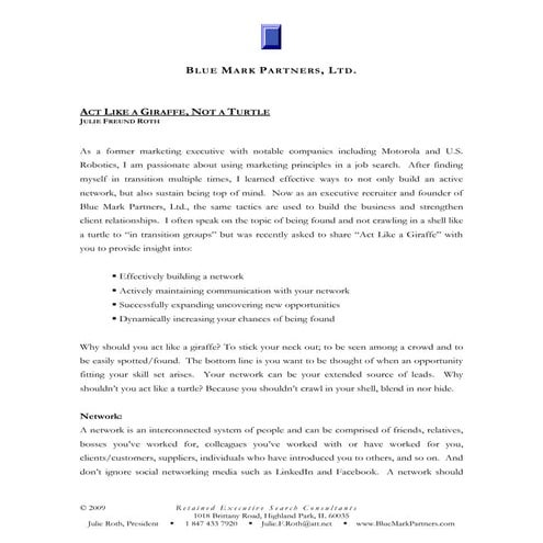 Act Like A Giraffe, Not A Turtle