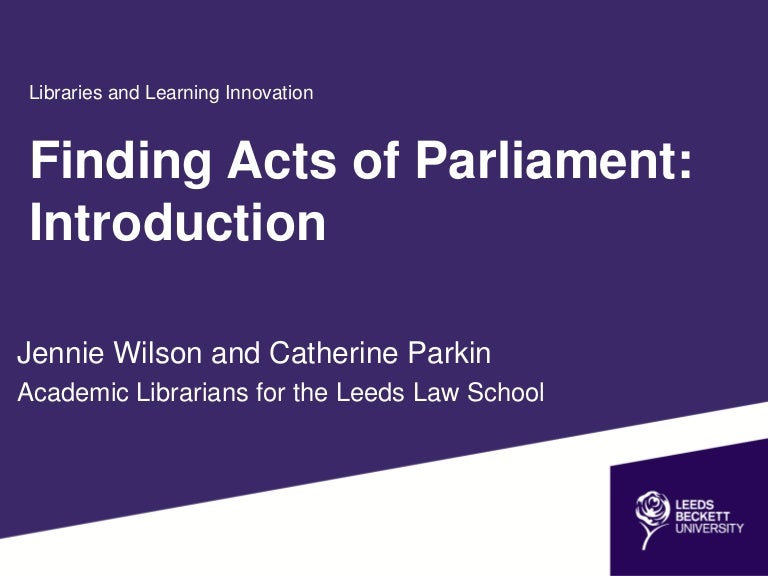 Finding Acts of Parliament