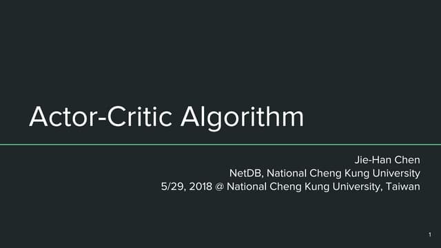 Actor critic algorithm