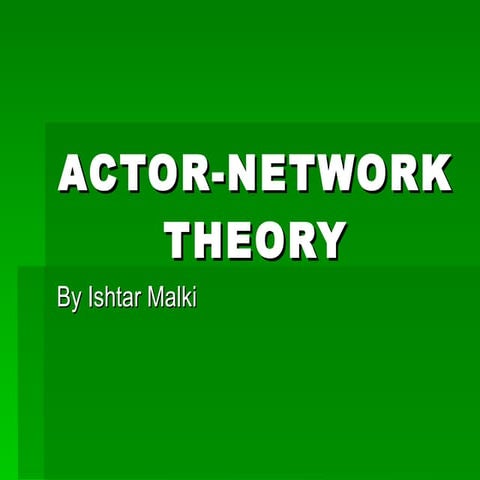 Actor Network Theory