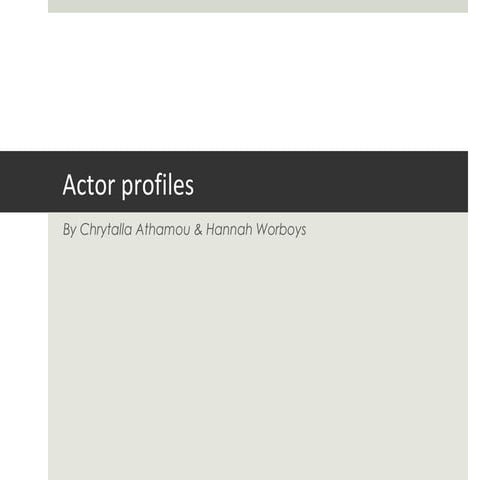 Actor Profiles | PPT