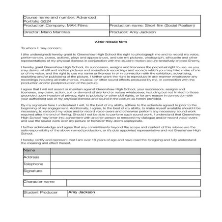 Actors contract | PDF