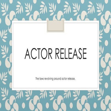 Actors contract | PDF