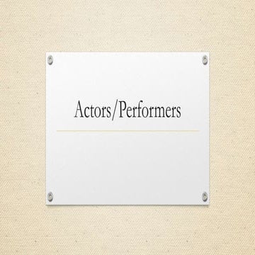 Actors Profile