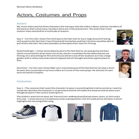 Actors, costumes and props