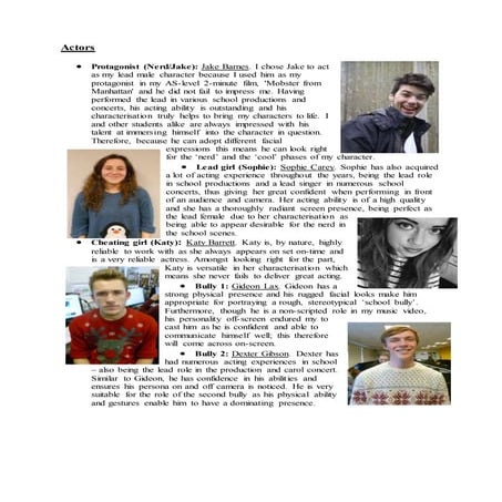 Actors, costumes and props final