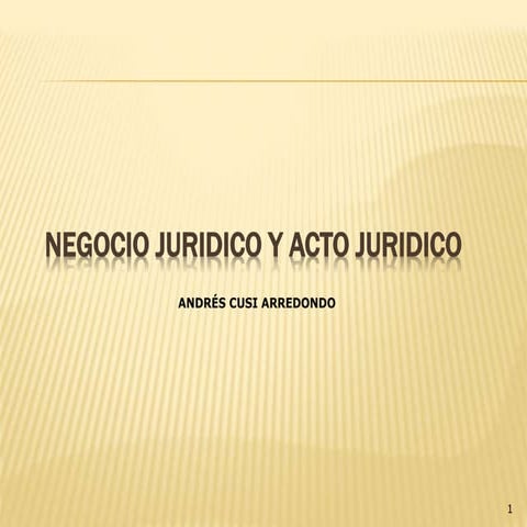 ACTO Y NEGOCIO JURÍDICO - ANDRÉS CUSI ARREDONDO