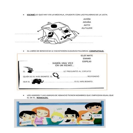 ACTIVIDADES DE REPASO PARA CASA