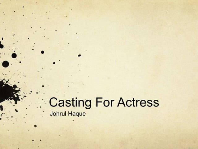 Actress choosingd