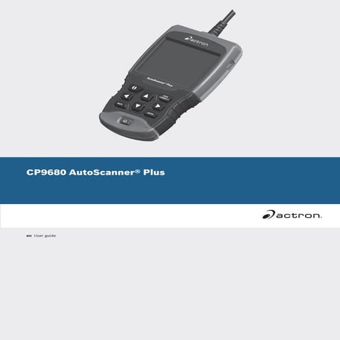 Actron CP9680 User Manual