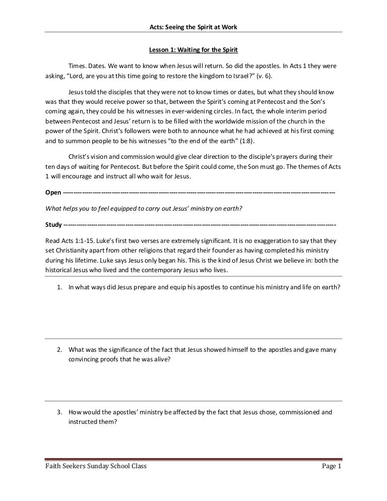 acts lesson 1