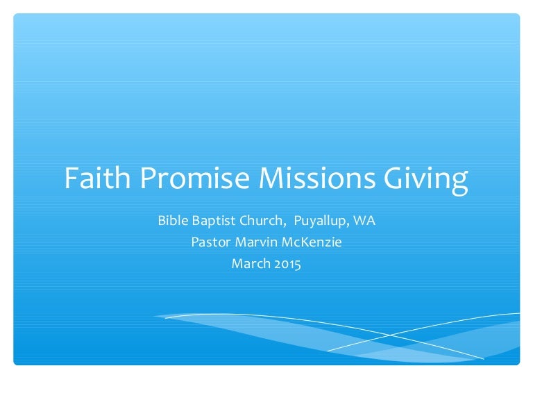 Acts 1v8 Faith Promise Missions Giving