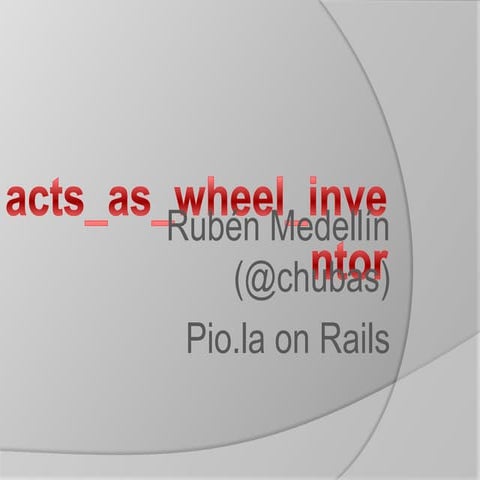 Acts As Wheel Inventor - Plugins on Rails