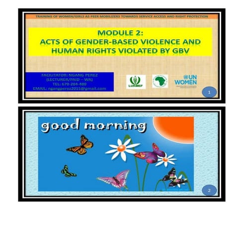 ACTS OF GENDER BASED VIOLENCE, CAUSES AND CONSEQUENCES