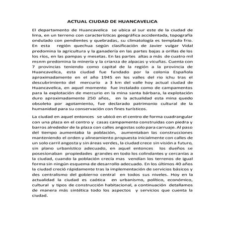 Actual ciudad de huancavelica