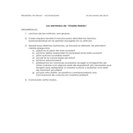 DINÁMICA - Actualidad (atentandos Charlie Hebdo)