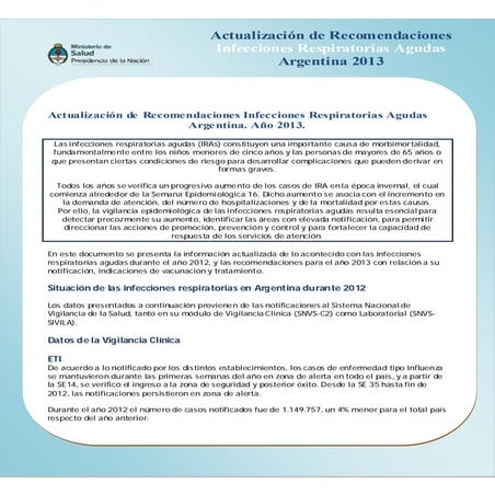 Actualizacion recomendaciones ira 2013