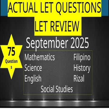 ACTUAL LET QUESTIONS GENERAL EDUCATIONS. | PPTX