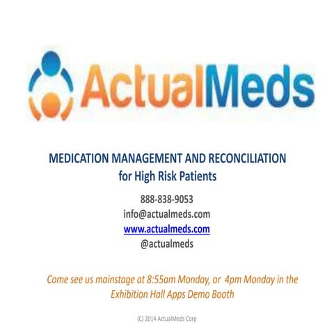 ActualMeds - Health Datapalooza Genius Bar