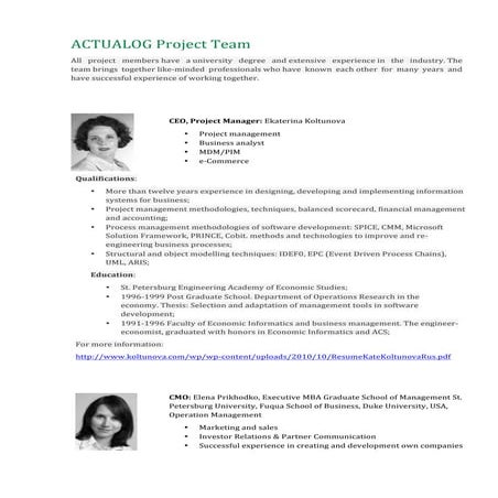 Actualog project team eng