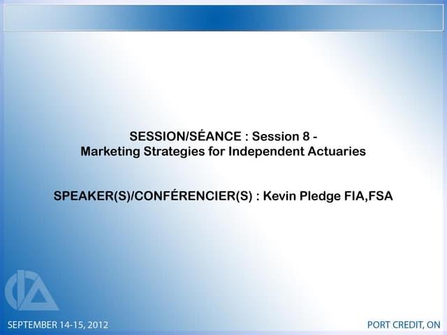 Actuarial Evidence Seminar 20120915