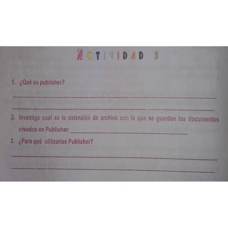 Actvidades de publisher 2do año