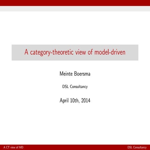 A category-theoretic view of model-driven