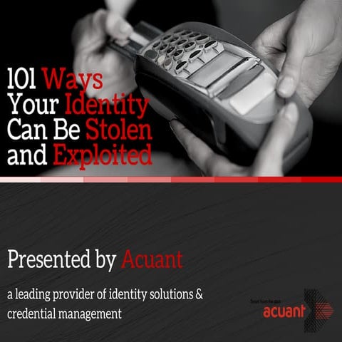101 Ways Your Identity Can Be Stolen