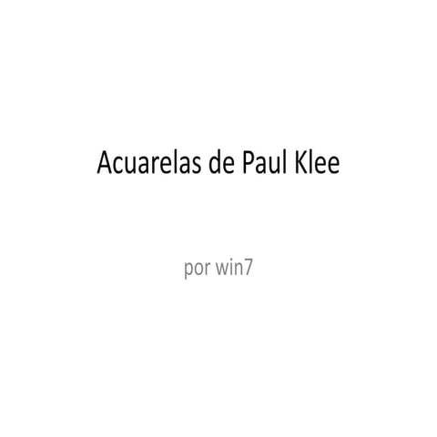 Acuarelas de Paul Klee