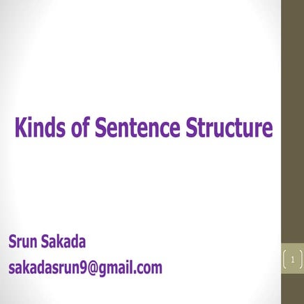 Kinds of sentence structure