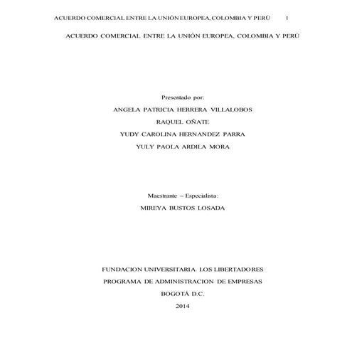 Acuerdo comercial entre la Unión Europea, Colombia y Perú