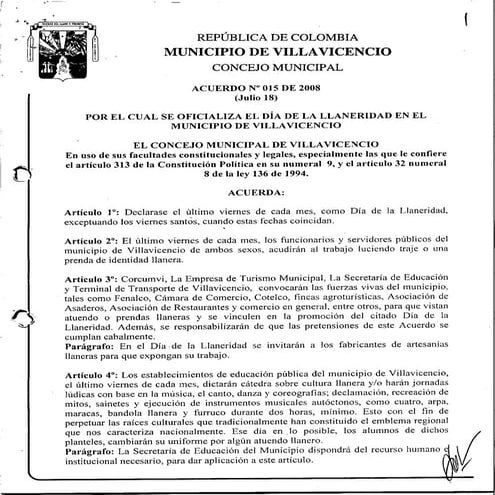 Acuerdo 015 de 2008 | PDF