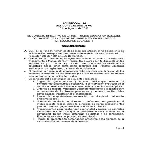 Manual de Convivencia 2012