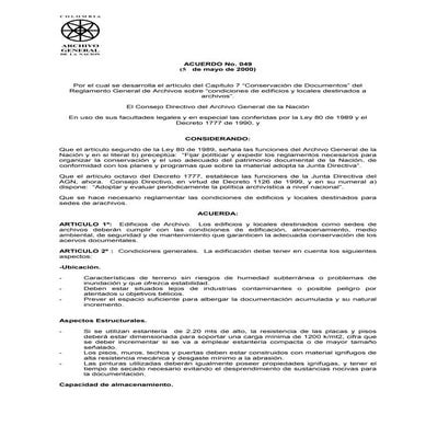 Acuerdo 049 2000 | PDF