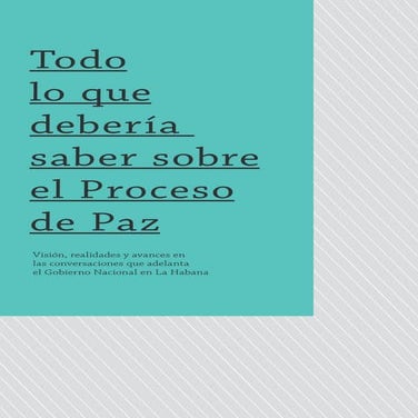Todo lo que debería saber sobre el Proceso de Paz