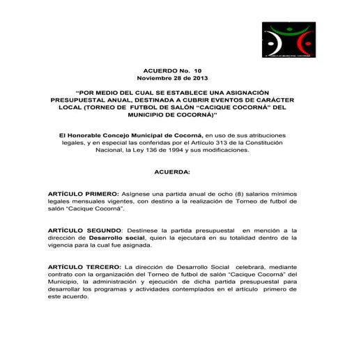 Acuerdo 038 | PDF