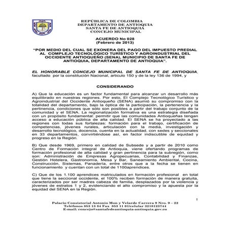 Acuerdo no 028 | PDF