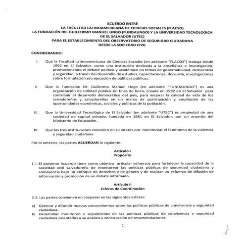 Acuerdo para el observatorio ciudadano