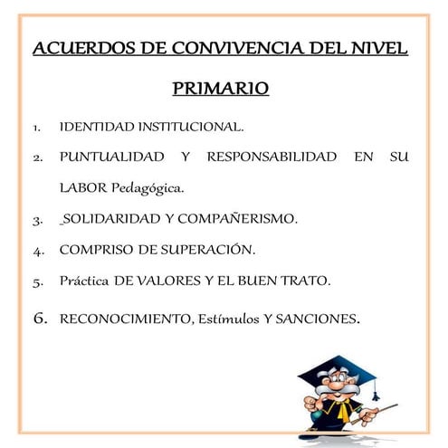 Acuerdos de convivencia del nivel primario
