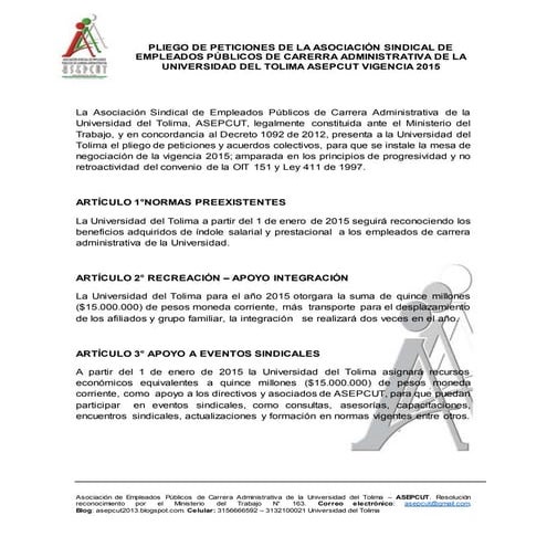 Acuerdos negociación colectiva v 2015