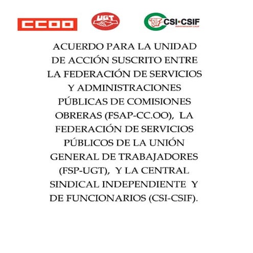 Acuerdo unidad accion