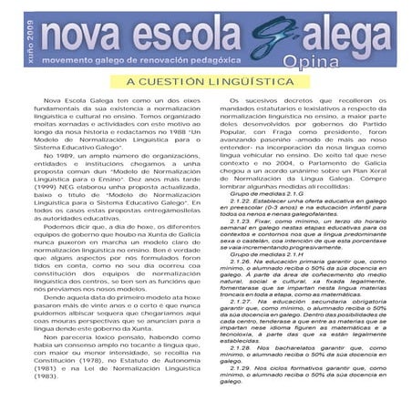 A Cuestion Linguistica   Nova Escola Galega