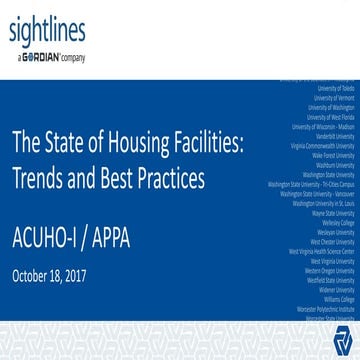 The State of Housing Facilities: Trends & Best Practices [ACUHO-i/APPA 2017]