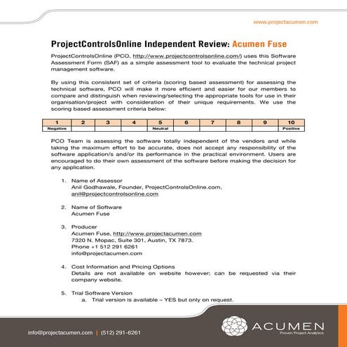 Acumen Fuse Independent Review